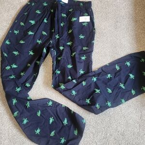 Old NAVY Navy Pajama Pants with Green Turtle Print
